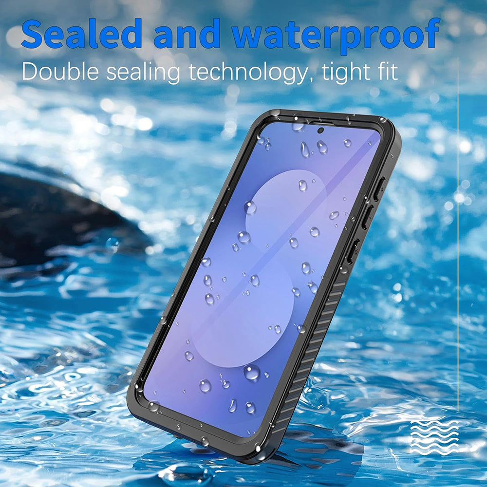 Vodootporna torbica za Samsung Galaxy S25 FE, ShellBox, Crna