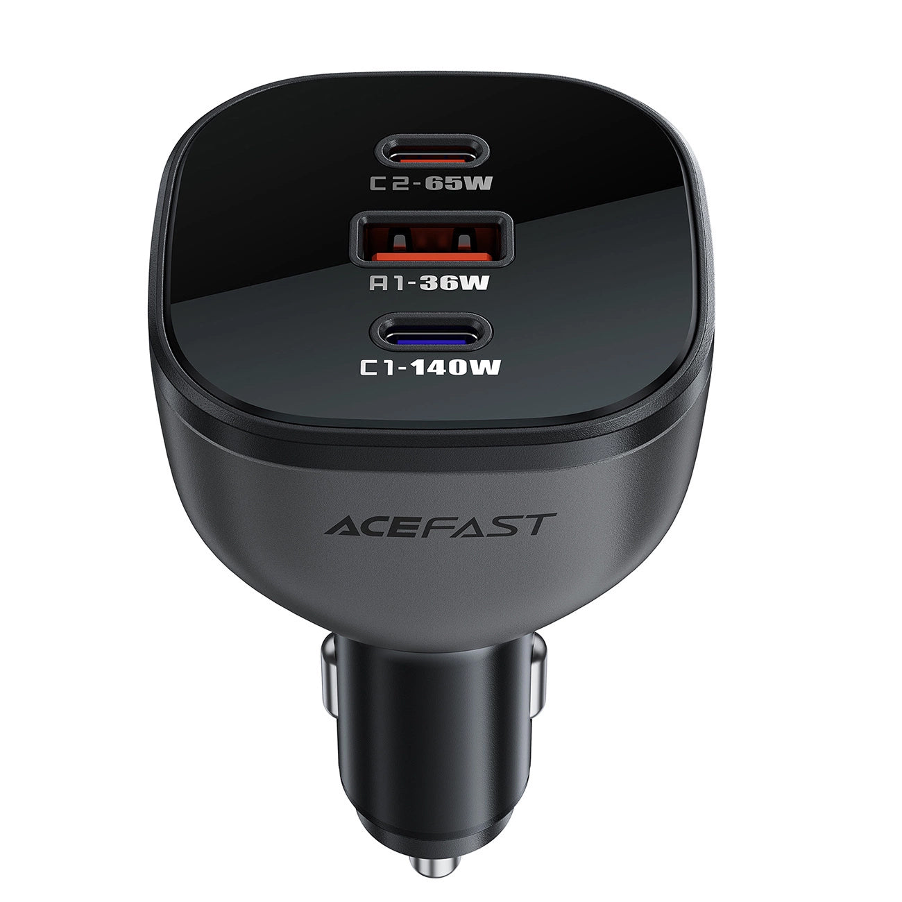 Auto punjač Acefast B14, 165W, 5A, 1 x USB-A - 2 x USB-C, Crni