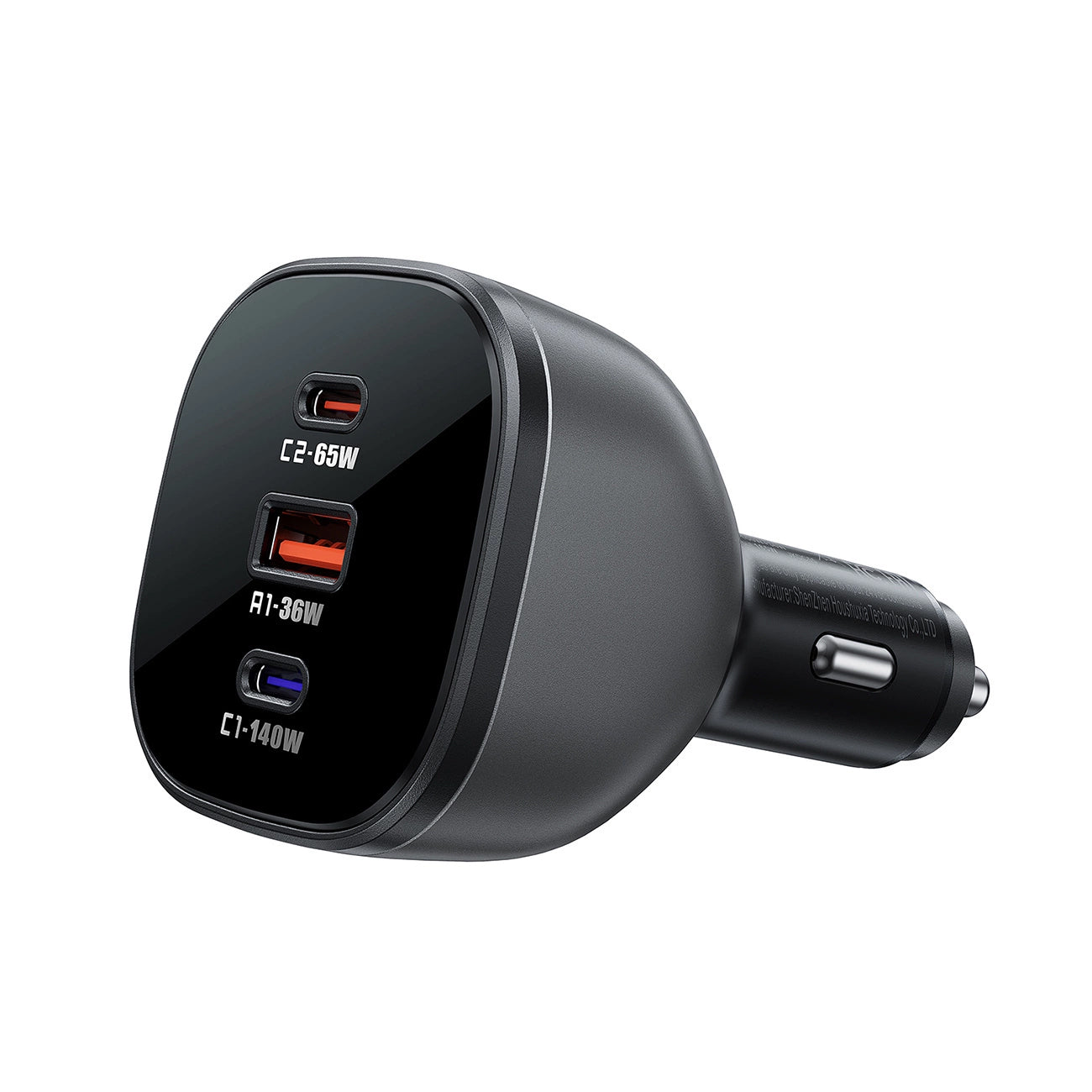 Auto punjač Acefast B14, 165W, 5A, 1 x USB-A - 2 x USB-C, Crni