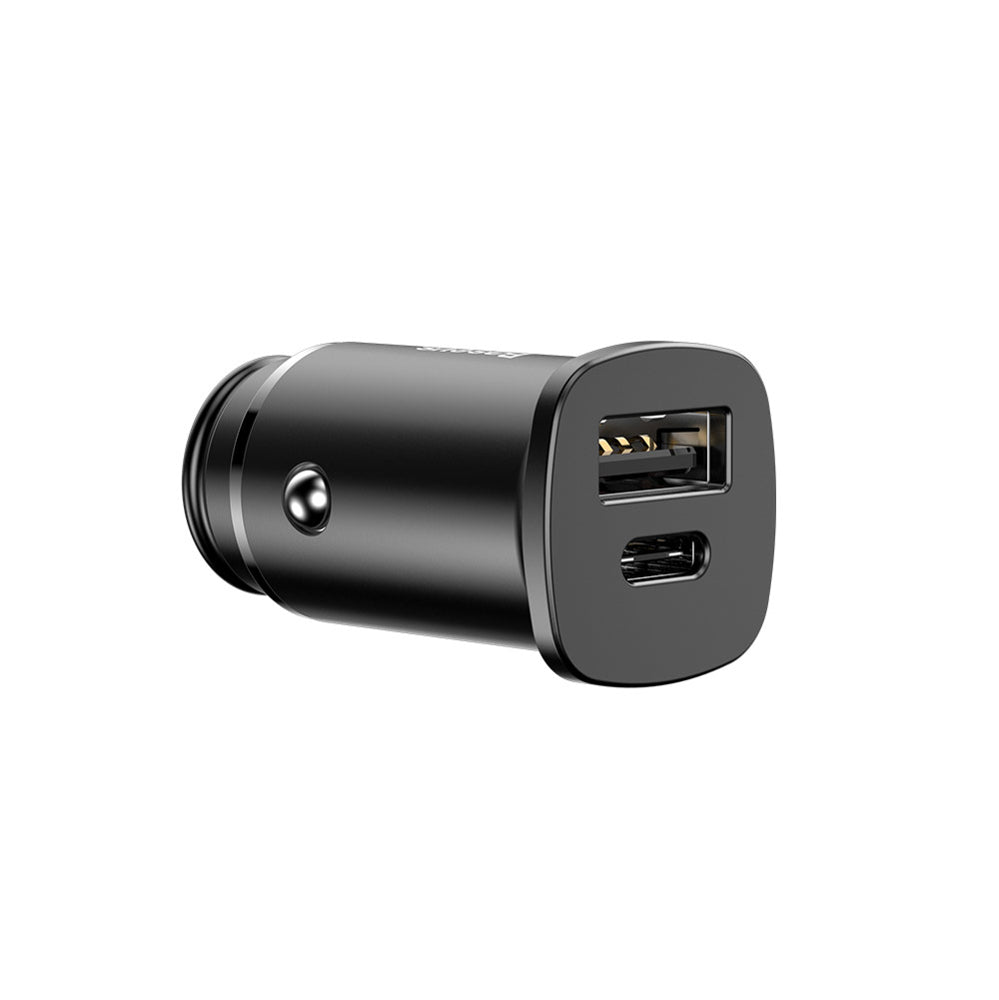 Auto punjač Baseus Square PPS, 30W, 5A, 1 x USB-A - 1 x USB-C, Crni CCALL-AS01