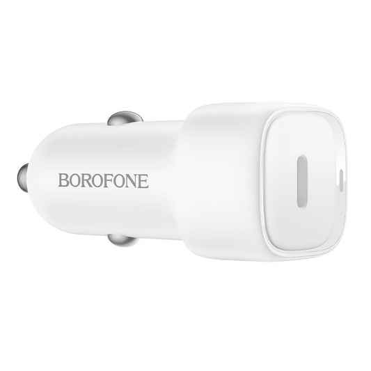 Auto punjač Borofone BZ34A Cloud, 20W, 3A, 1 x USB-C, Bijeli