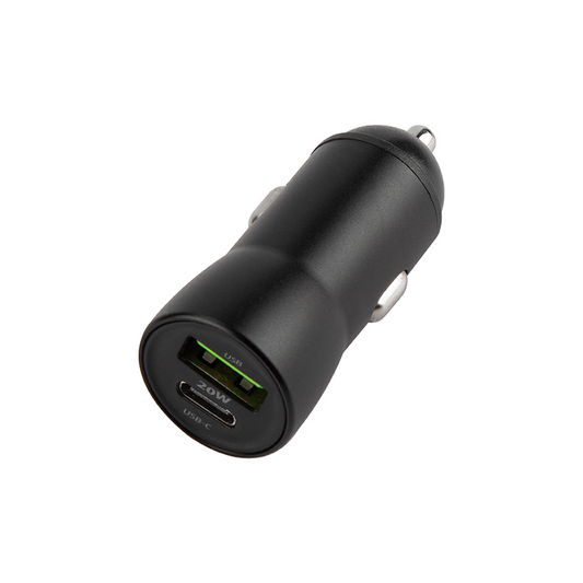 Auto punjač s USB-C kabelom MaXlife MXCC-04, 20W, 3A, 1 x USB-A - 1 x USB-C, Crni