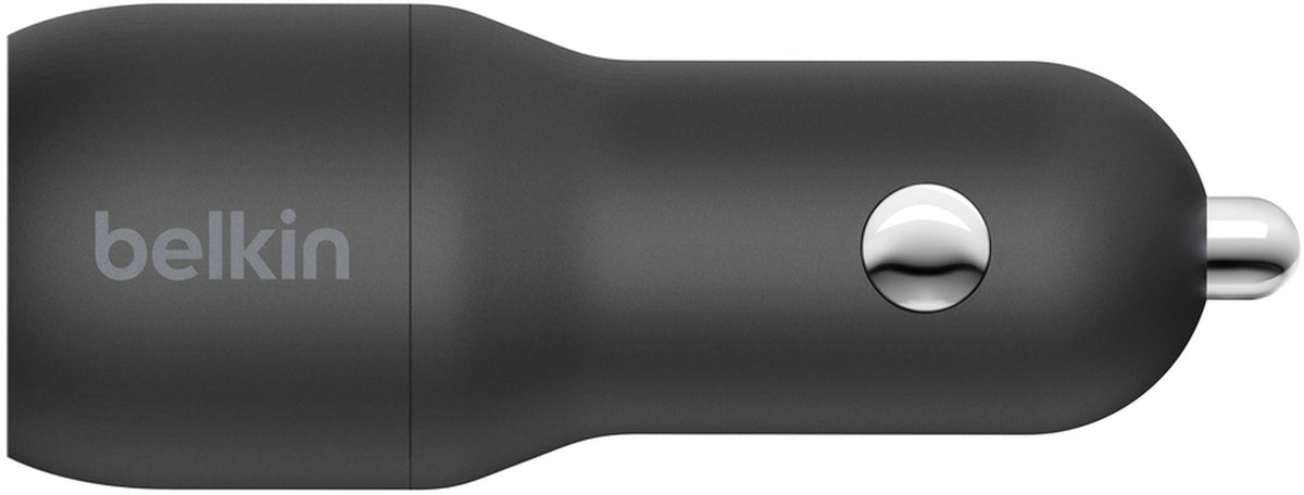 Auto punjač s Lightning kabelom Belkin BoostCharge Dual, 24W, 2.4A, 2 x USB-A, Crni CCD001bt1MBK
