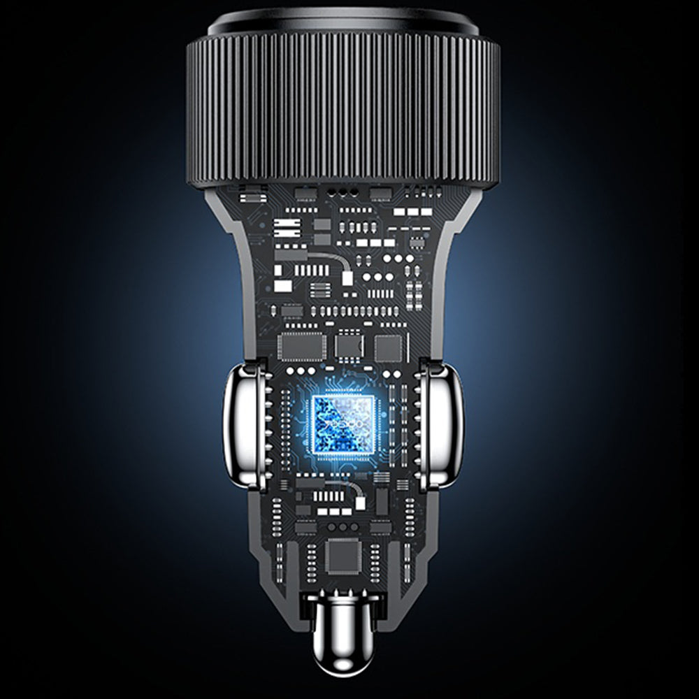 Auto punjač s Lightning kabelom Yesido Y60, 38W, 3A, 1 x USB-A - 2 x USB-C, Crni