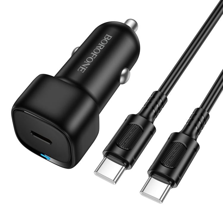 Auto punjač s USB-C kabelom Borofone BZ34A Cloud, 20W, 3A, 1 x USB-C, Crni