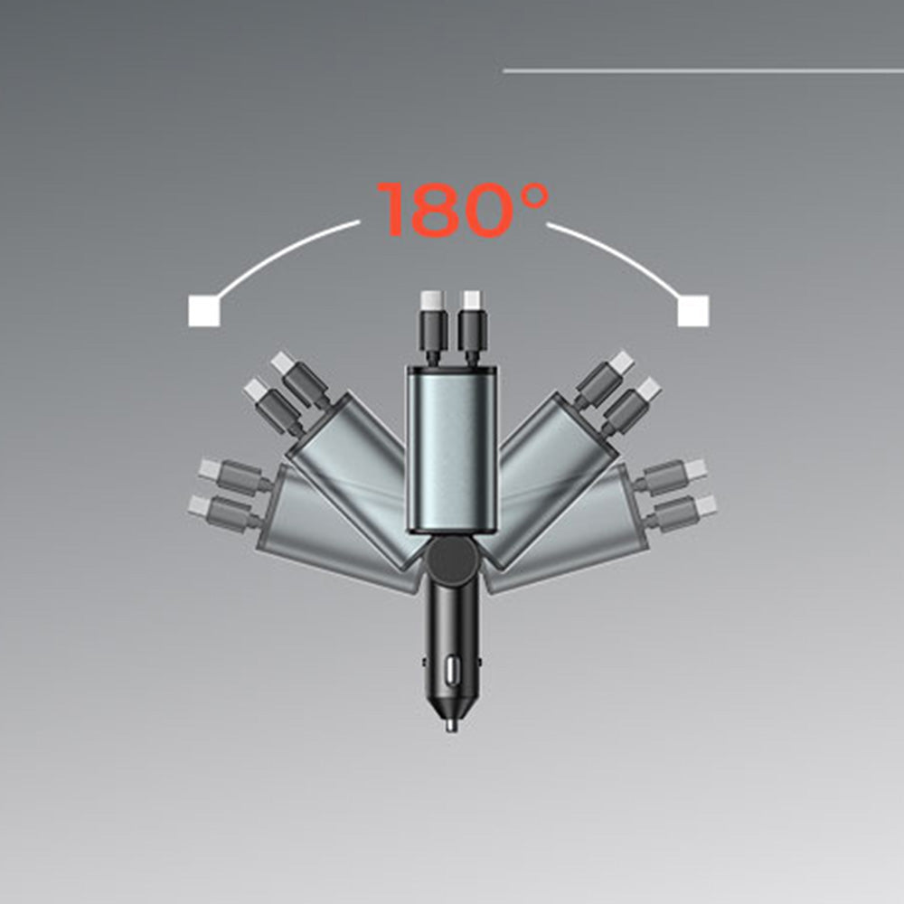 Auto punjač s USB-C / Lightning kabelom Lisen, 69W, 3A, 1 x USB-A - 1 x USB-C, Crni YL0224040031