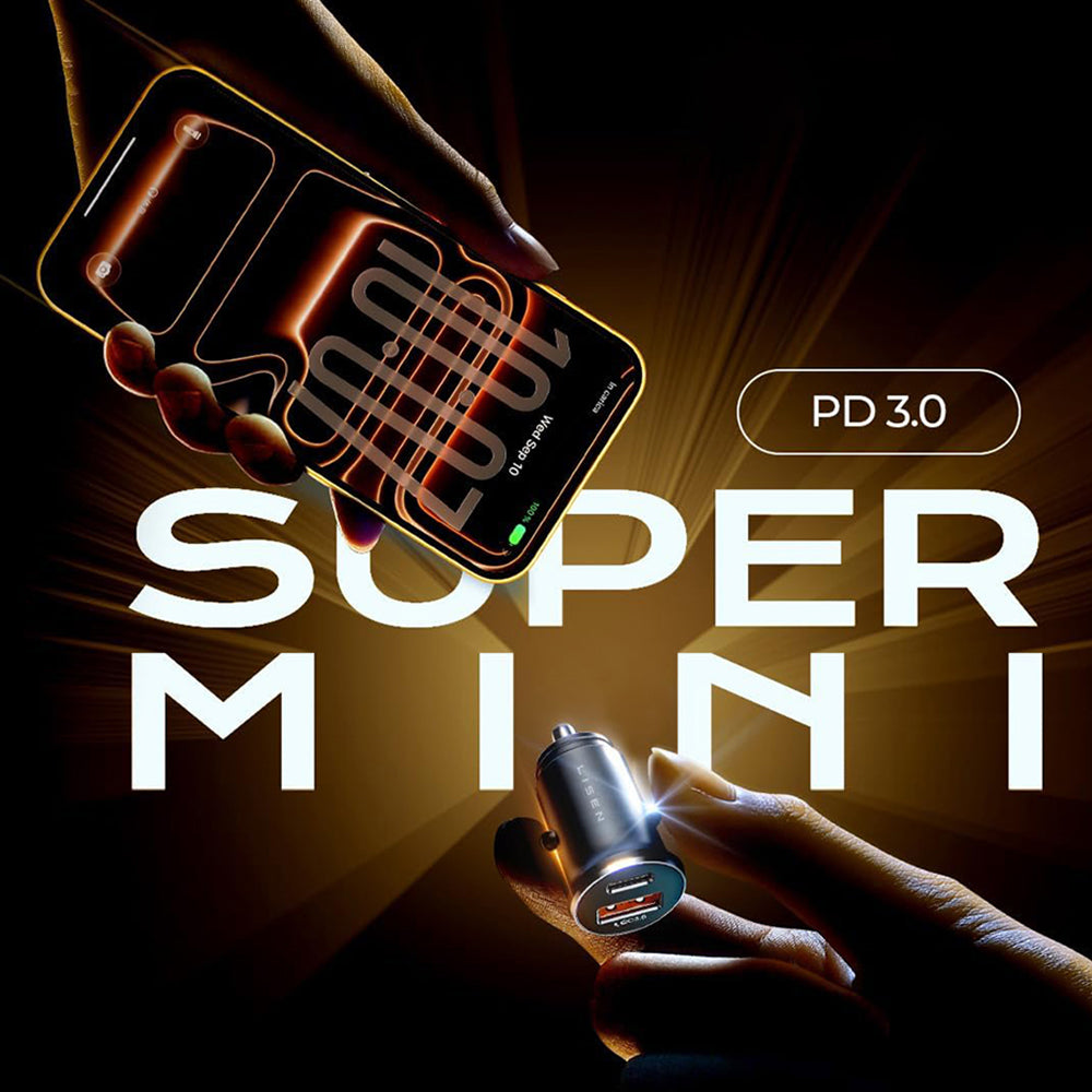 Auto punjač s USB-C kabelom Lisen, 51W, 3A, 1 x USB-A - 1 x USB-C, Tamno plavi YL0223080047