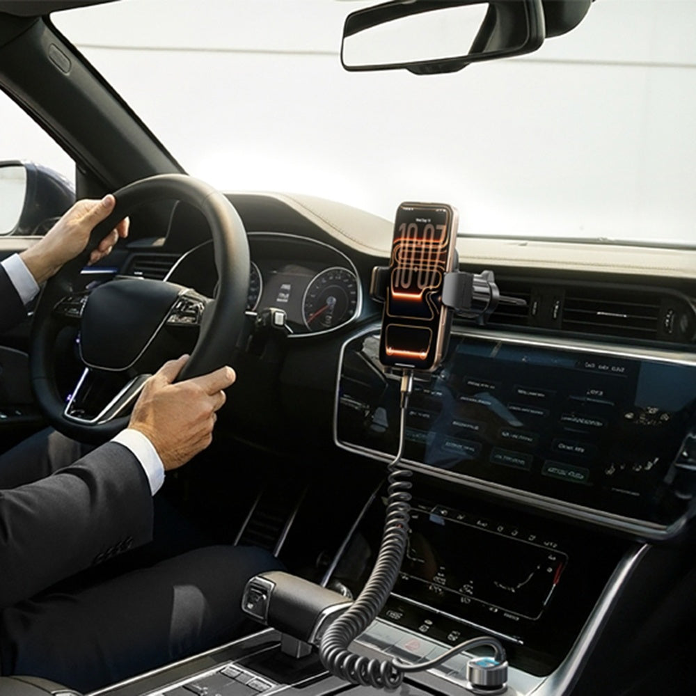 Auto punjač s USB-C kabelom Lisen, 90W, 3A, 1 x USB-A - 1 x USB-C, Crni YL0223120020