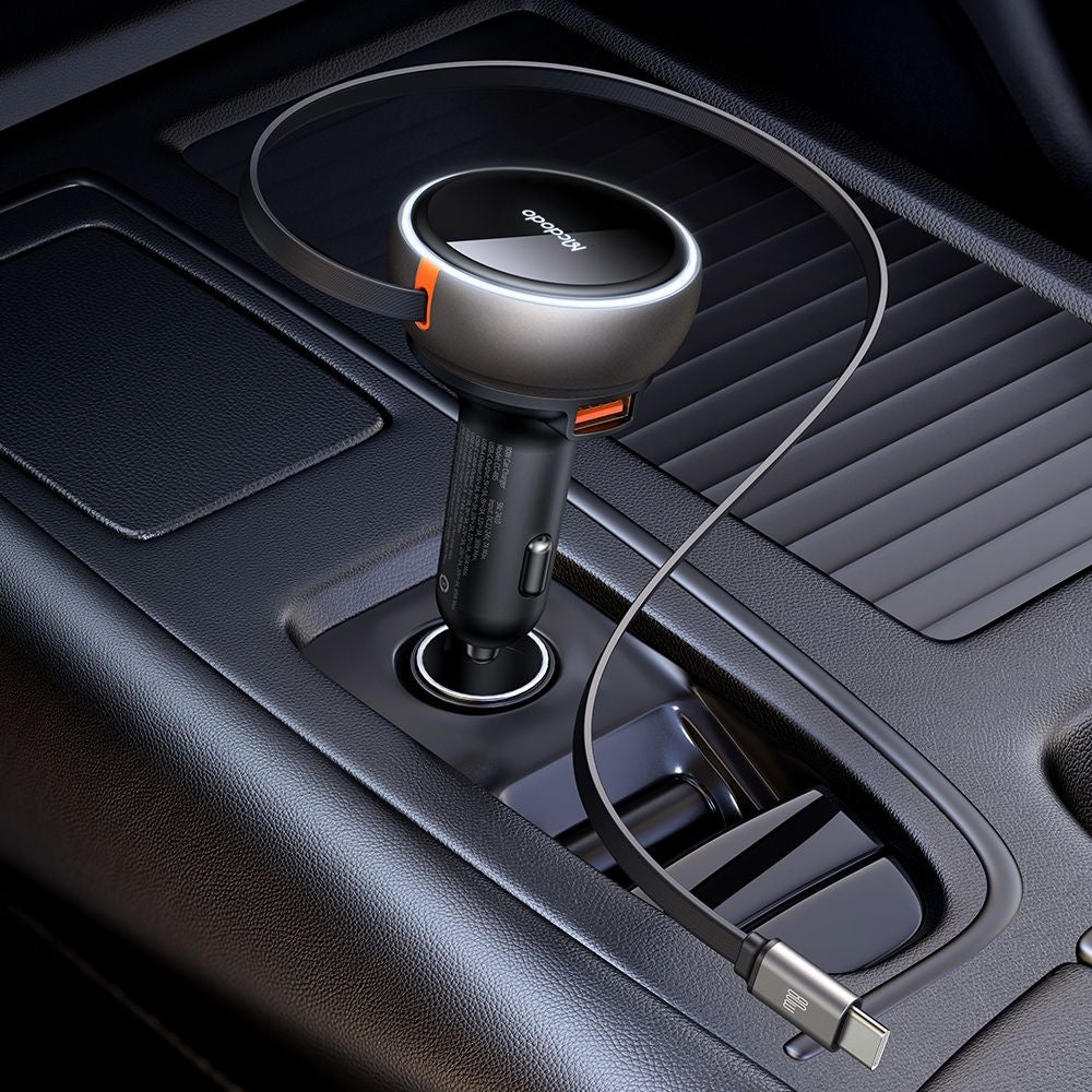 Auto punjač s USB-C kabelom McDodo CC-4850, 80W, 3A, 1 x USB-A - 1 x USB-C, Crni