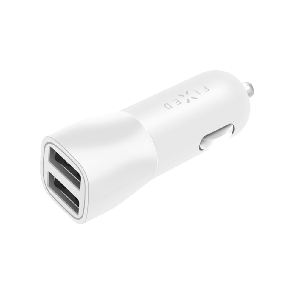 Auto punjač Fixed, 15.5W, 3A, 2 x USB-A, Bijeli