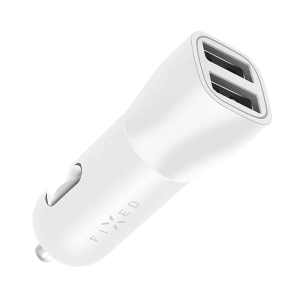 Auto punjač Fixed, 15.5W, 3A, 2 x USB-A, Bijeli