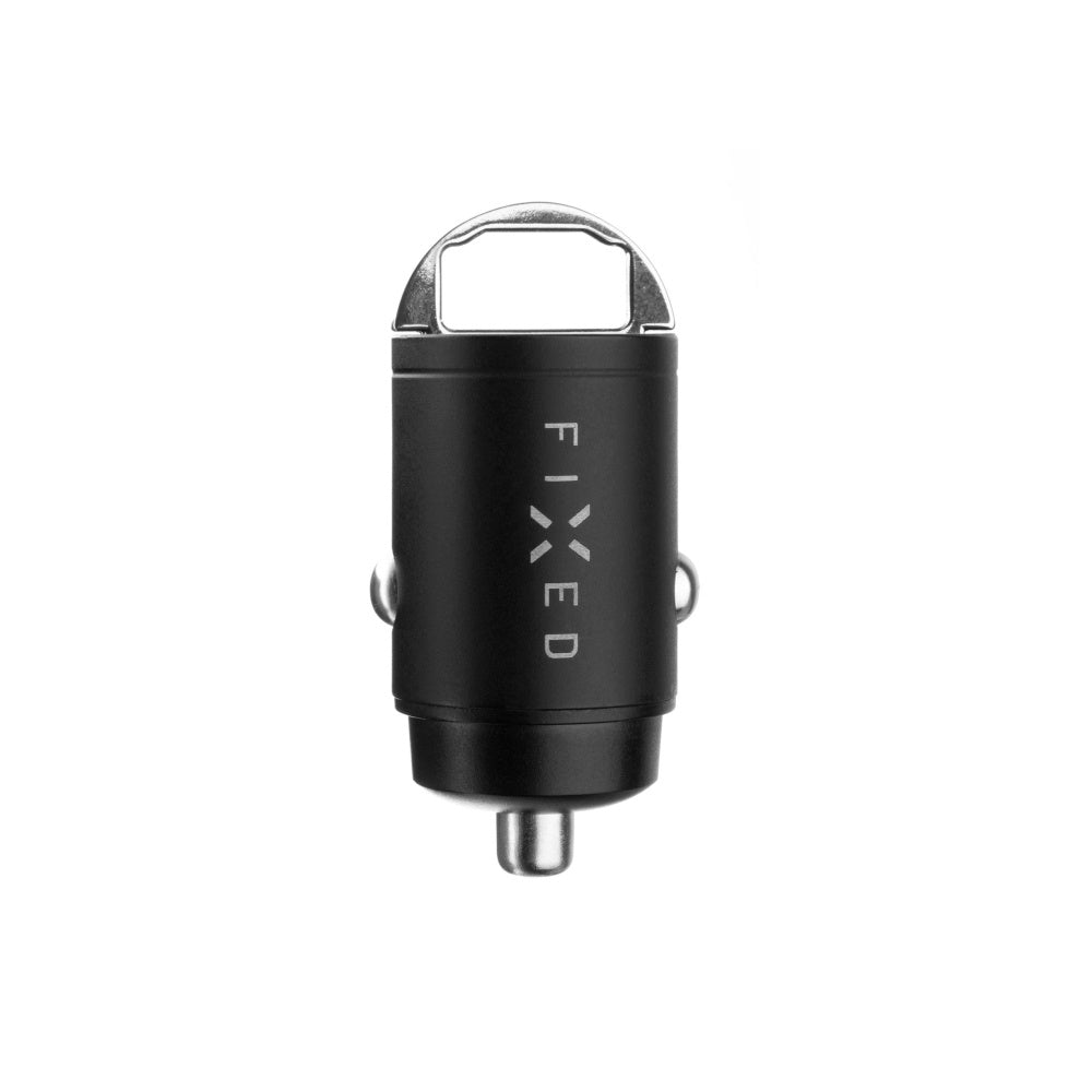 Auto punjač Fixed, 30W, 3A, 1 x USB-A - 1 x USB-C, Crni