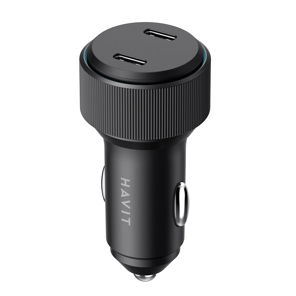 Auto punjač HAVIT CC2014, 30W, 3A, 2 x USB-C, Crni