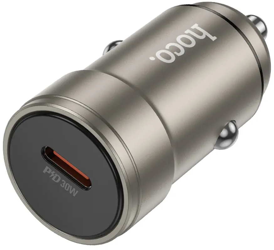 Auto punjač HOCO Z57, 30W, 3A, 1 x USB-C, Siva