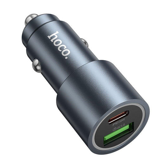 Auto punjač HOCO Z60, 48W, 3A, 1 x USB-A - 1 x USB-C, Crni