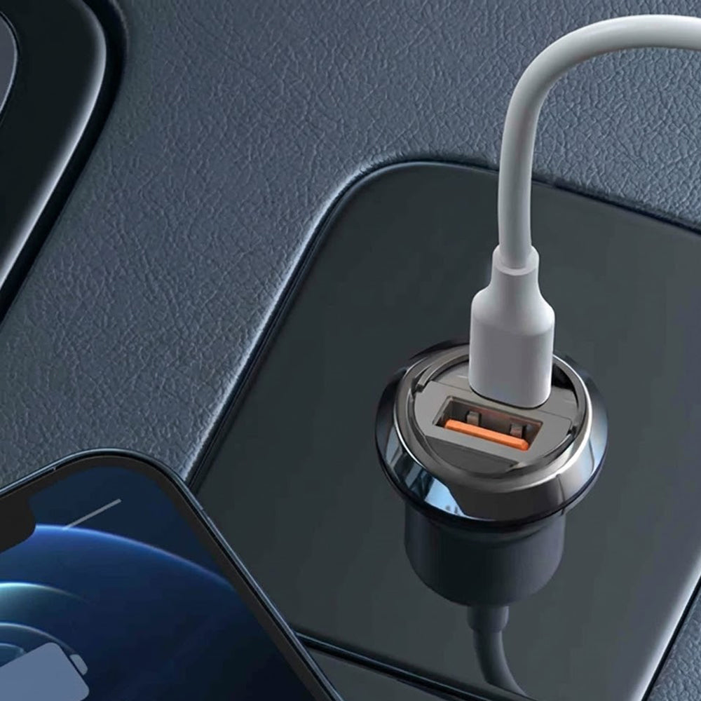 Auto punjač Lito IN-C03, 30W, 3A, 1 x USB-A - 1 x USB-C, Crni