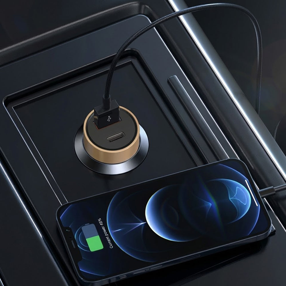 Auto punjač Lito IN-C04, 52W, 3A, 1 x USB-A - 1 x USB-C, Crni