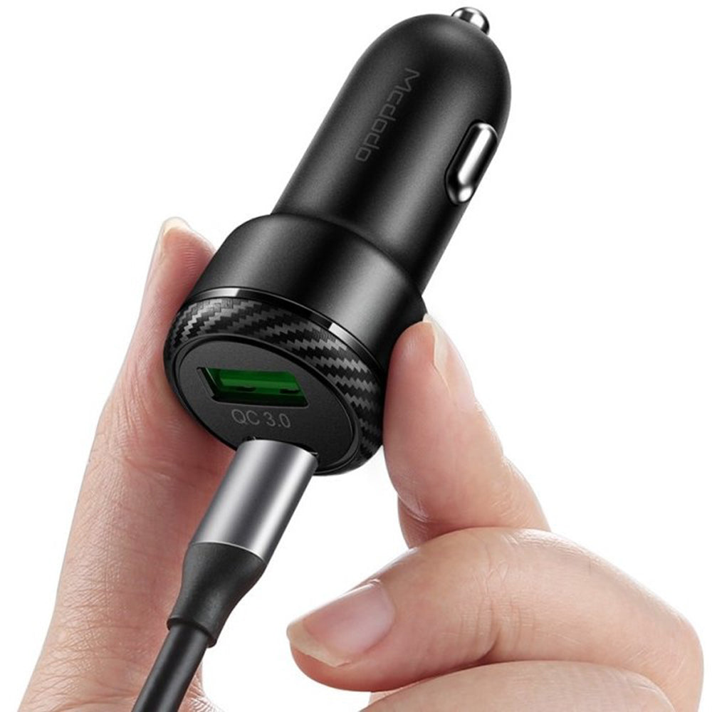 Auto punjač McDodo CC-5970, 38W, 3A, 1 x USB-A - 1 x USB-C, Crni