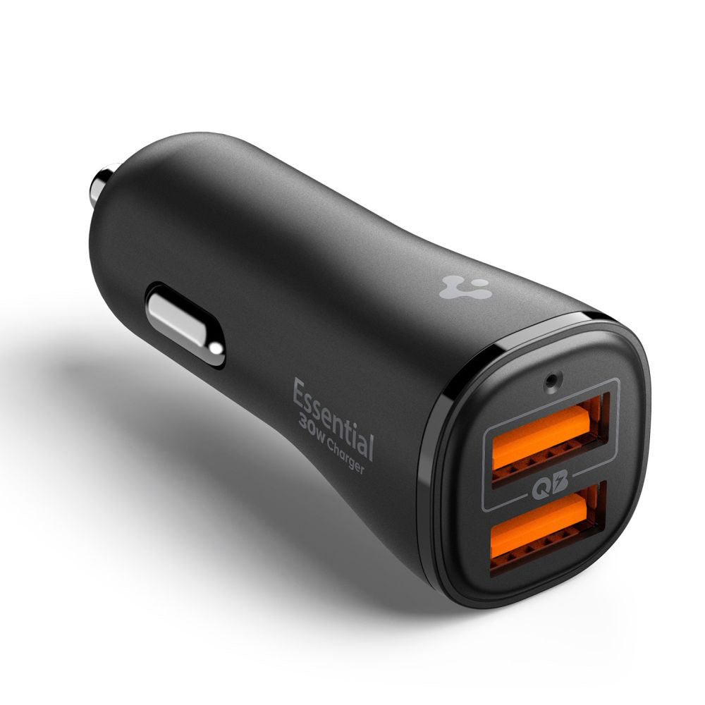 Auto punjač Spigen EV302 Essential, 30W, 3A, 2 x USB-A, Crni ACP08700