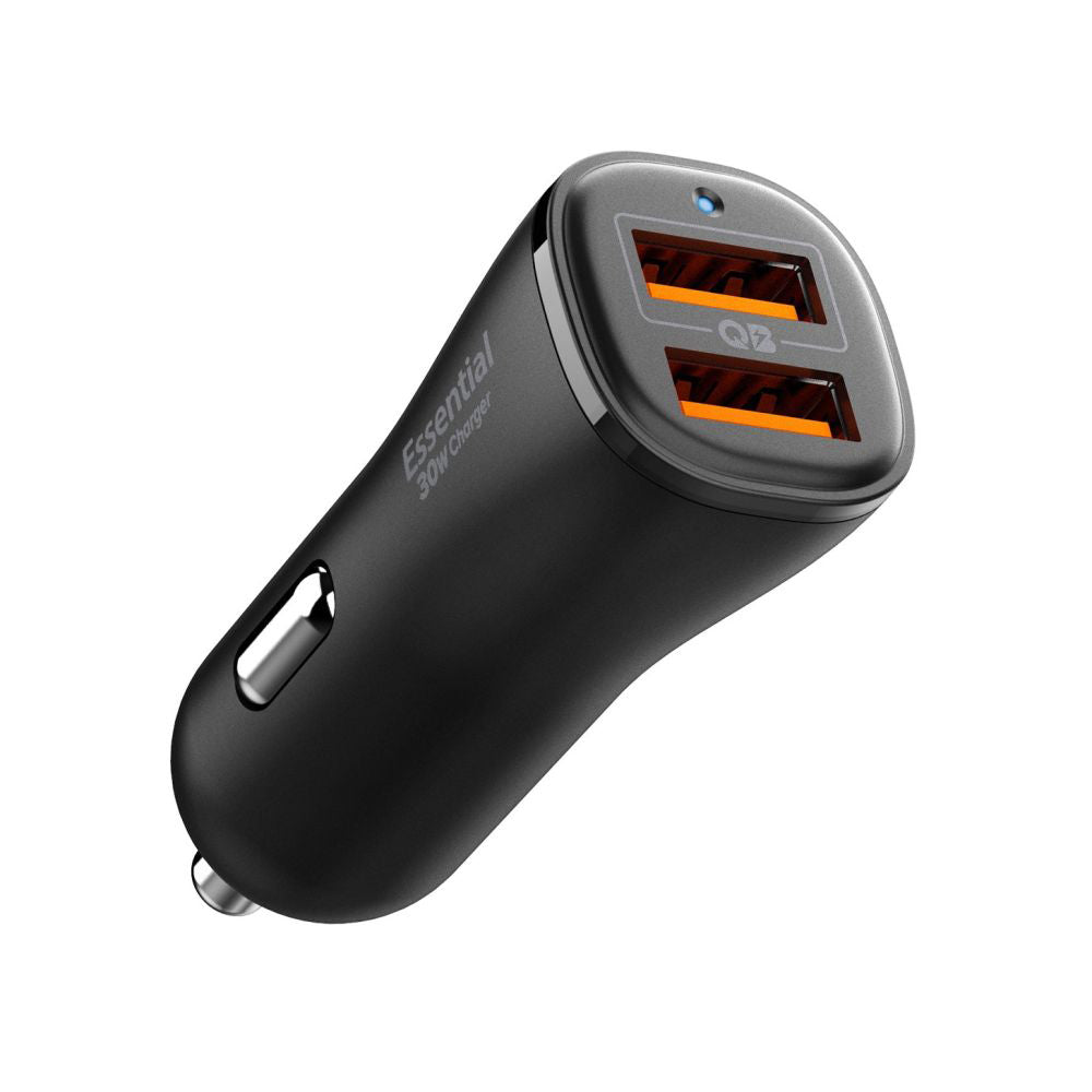 Auto punjač Spigen EV302 Essential, 30W, 3A, 2 x USB-A, Crni ACP08700