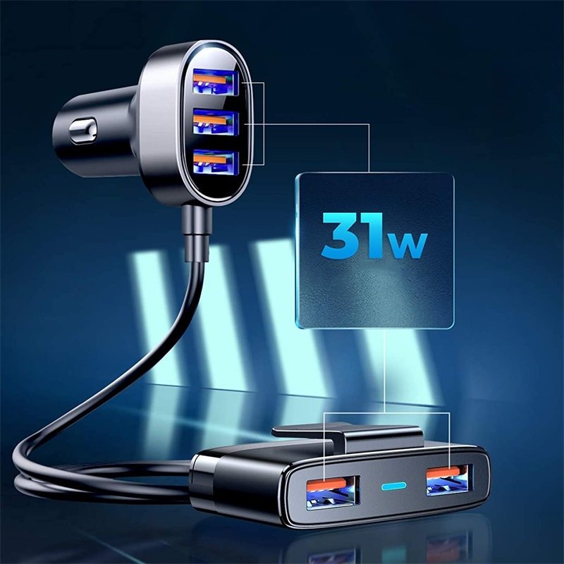 Auto punjač Joyroom JR-CL03, 21W, 2.1A, 5 x USB-A, Crni