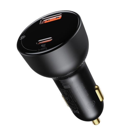 Auto punjač Baseus Superme, 100W, 5A, 1 x USB-A - 1 x USB-C, Crni CCZX-01