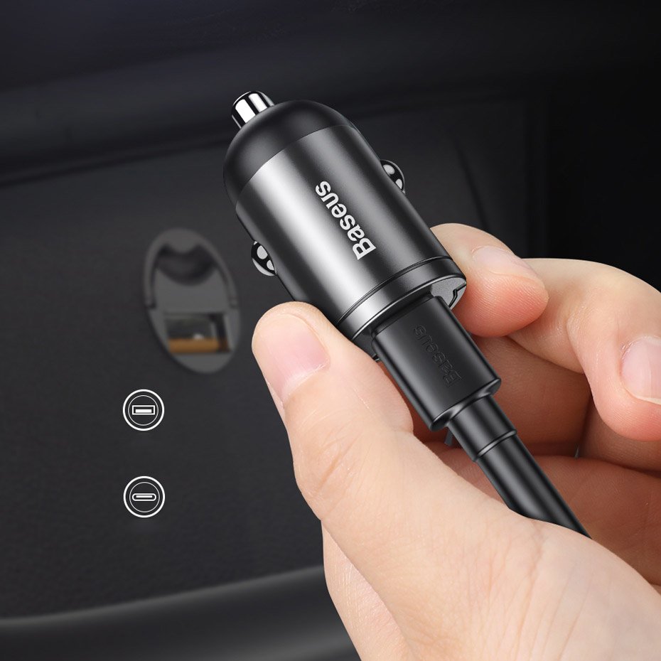 Auto punjač Baseus Star Mini, 30W, 3A, 1 x USB-A, Sivi VCHX-A0G