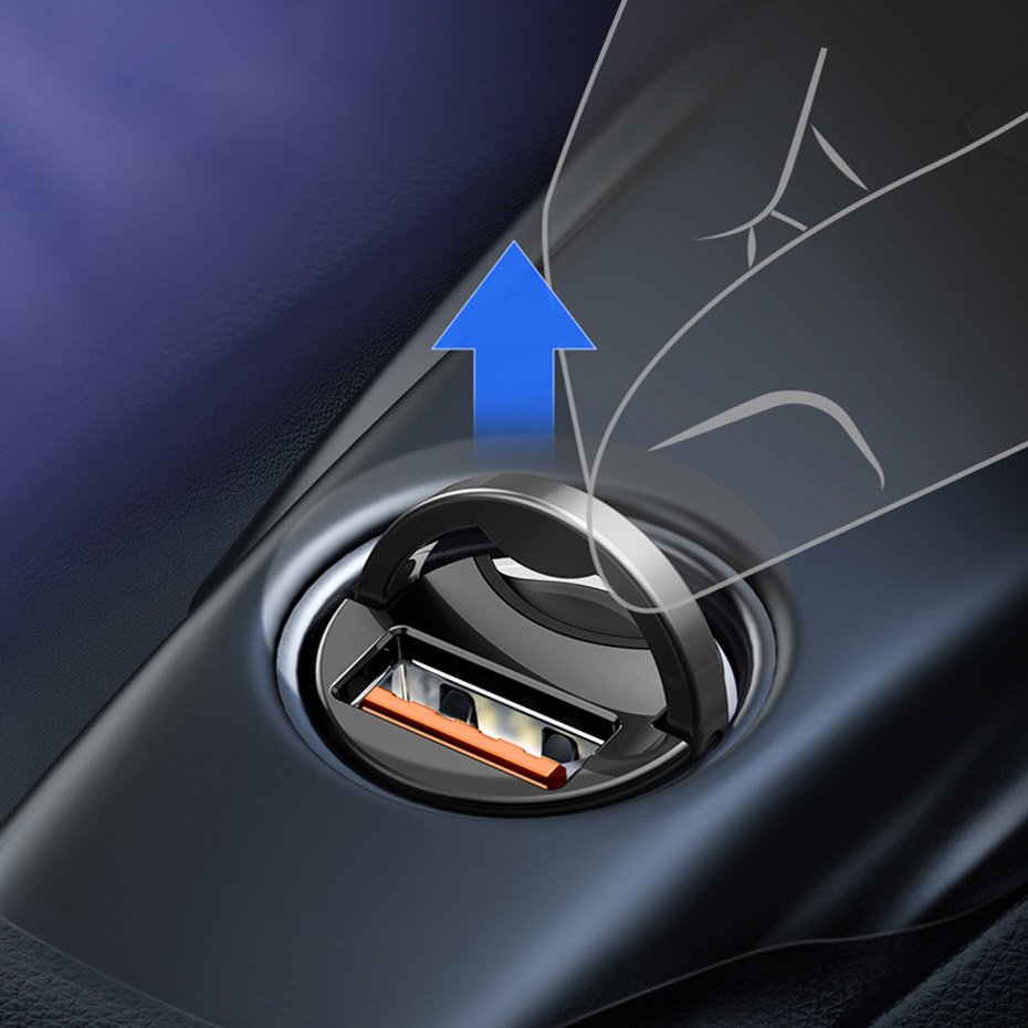 Auto punjač Baseus Star Mini, 30W, 3A, 1 x USB-A, Sivi VCHX-A0G