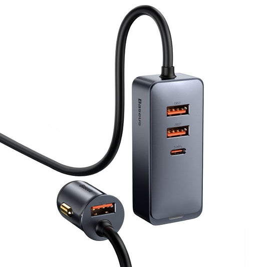 Auto punjač Baseus Share Together, 120W, 3A, 3 x USB-A - 1 x USB-C, Sivi CCBT-B0G