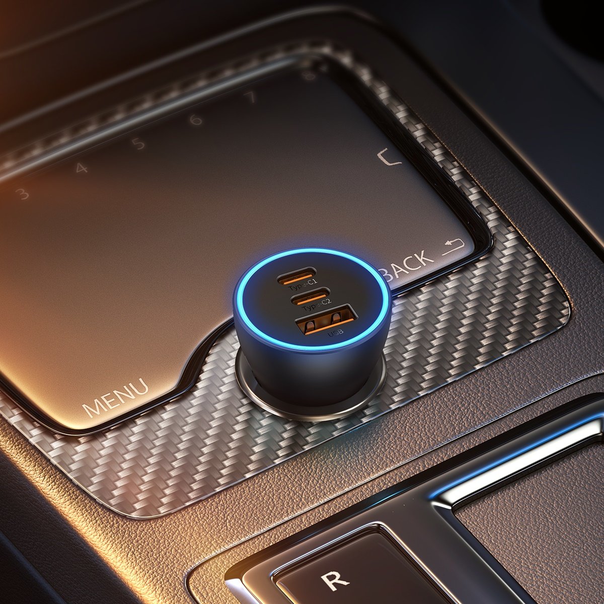 Auto punjač Baseus Golden Contactor Pro, 65W, 3A, 1 x USB-A - 2 x USB-C, Sivi CGJP010013