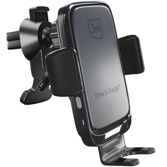 Auto punjač Wireless 3MK Drive&Charge, 15W, 1.67A, Crni