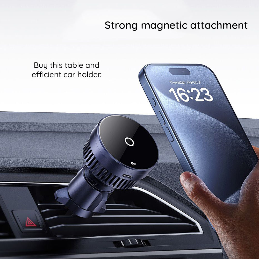 Bežični auto punjač Baseus MagPro, 15W, 1.67A, Crni C40164100121-01