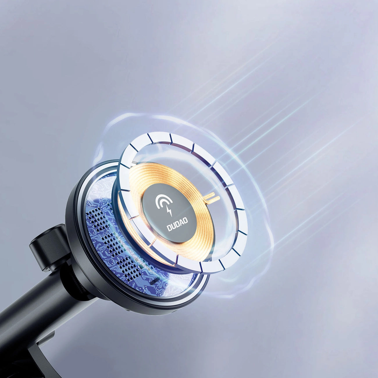 Bežični auto punjač Dudao F12MAX+, 15W, 1.67A, crni