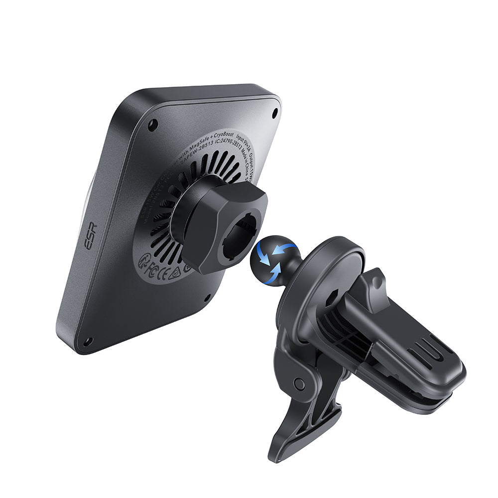 Bežični auto punjač ESR CryoBoost, 15W, 1.67A, Srebrni