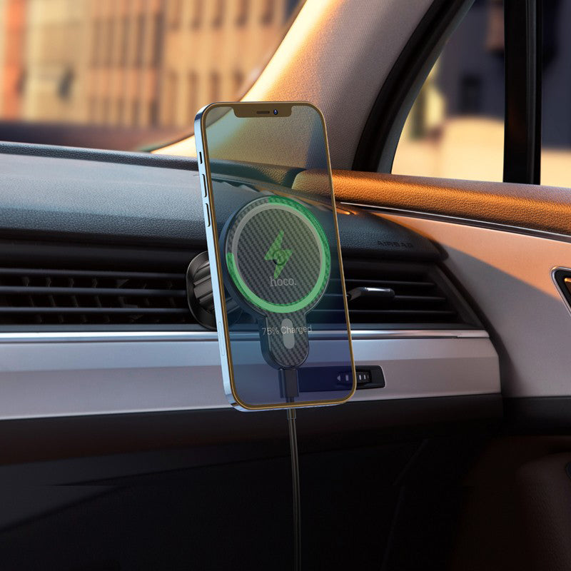Bežični auto punjač HOCO CA85, 15W, 1.67A, Crni