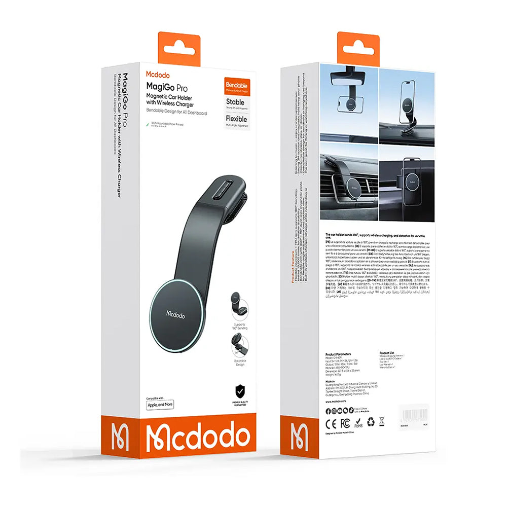 Bežični auto punjač McDodo CH-6290, 15W, 1.67A, Crni