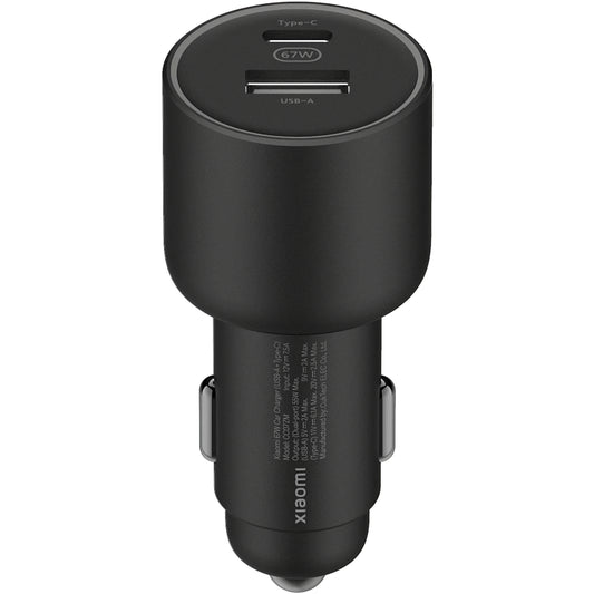 Auto punjač Xiaomi GaN, 67W, 3A, 1 x USB-A - 1 x USB-C, Crni BHR6814GL