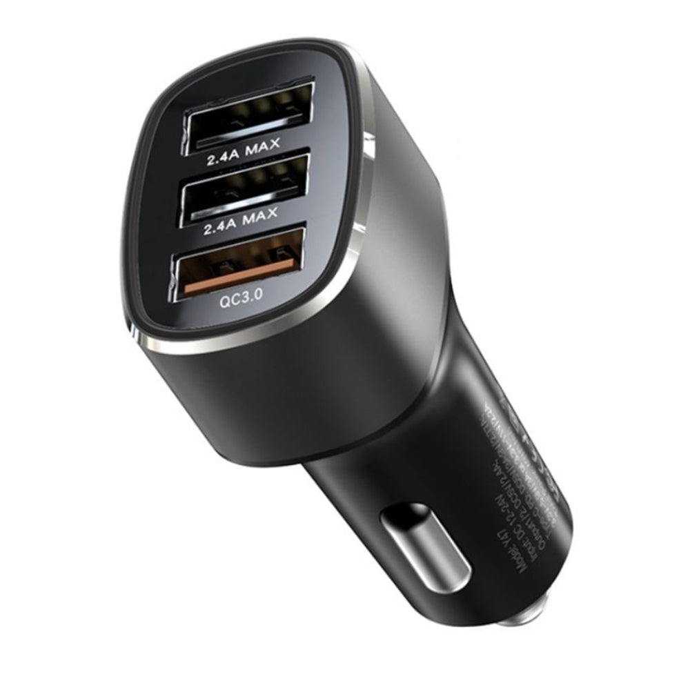 Auto punjač Yesido Y46, 42W, 3A, 3 x USB-A, Crni