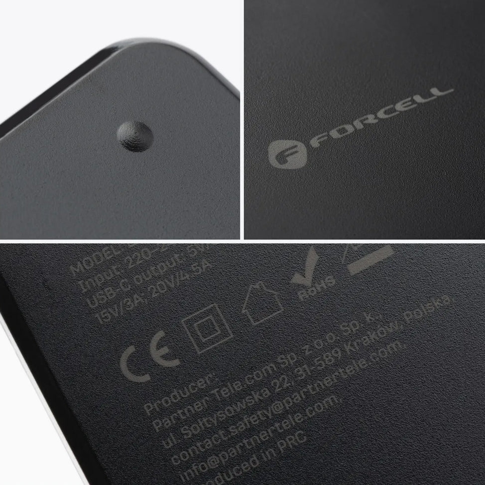 Punjač Forcell F-Energy E856, 65W, Univerzalan, Crni