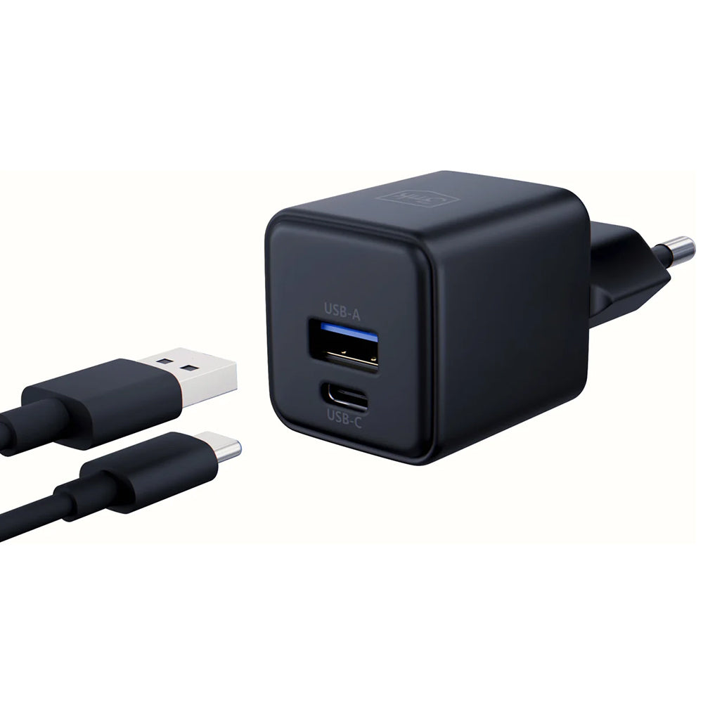 Punjač mreže 3MK Hyper, 20W, 3A, 1 x USB-A - 1 x USB-C, Crni