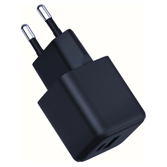Punjač mreže 3MK Hyper, 20W, 3A, 1 x USB-A - 1 x USB-C, Crni