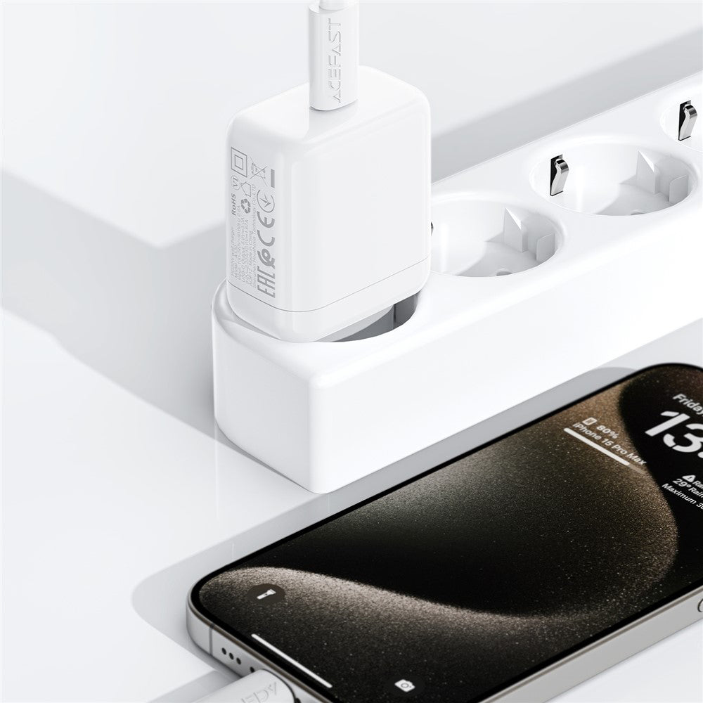 Punjač mreže Acefast A130, 20W, 3A, 1 x USB-C, Bijeli