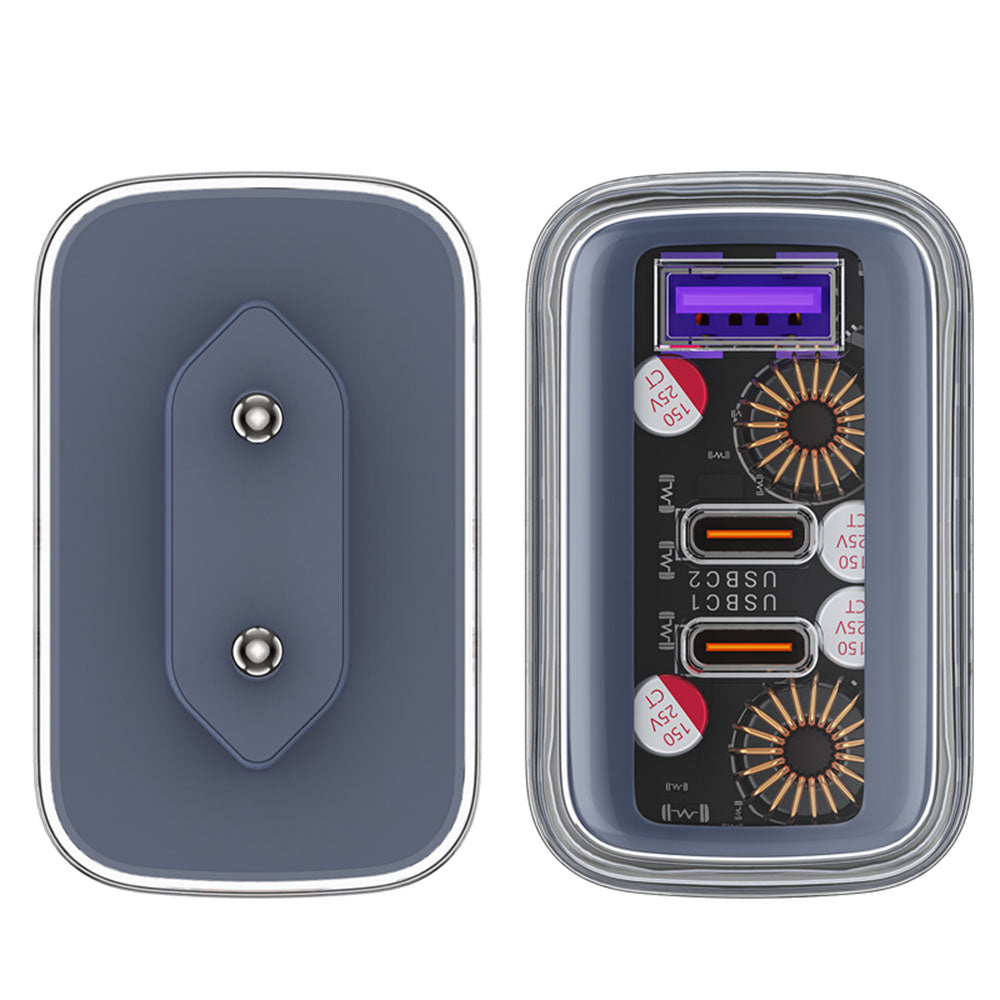 Mrežni punjač Acefast A45 Exploration, 65W, 3.25A, 1 x USB-A - 2 x USB-C, Sivi