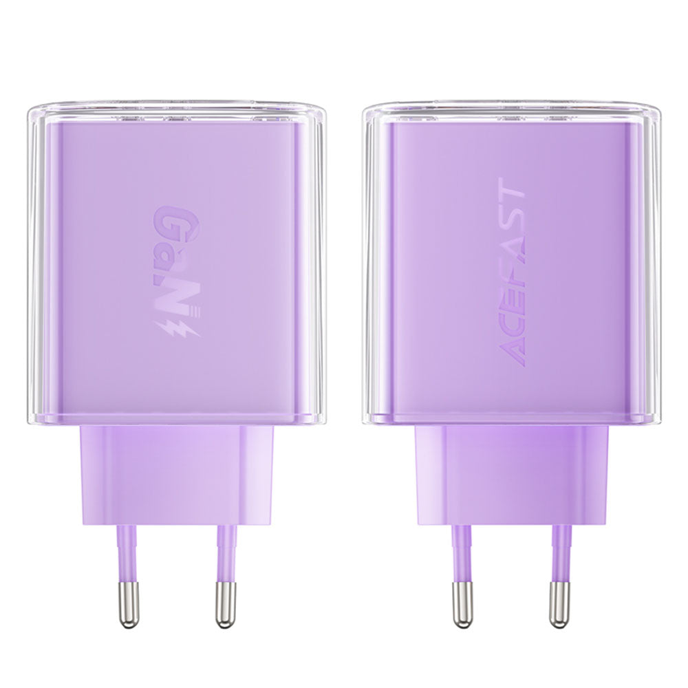 Punjač mreže Acefast A45 Exploration, 65W, 3.25A, 1 x USB-A - 2 x USB-C, Ljubičasti