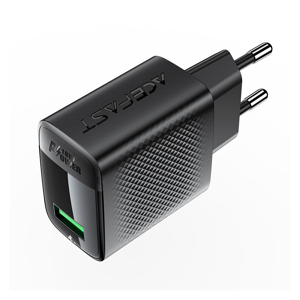 Punjač mreže Acefast A90, 18W, 3A, 1 x USB-A, Crni