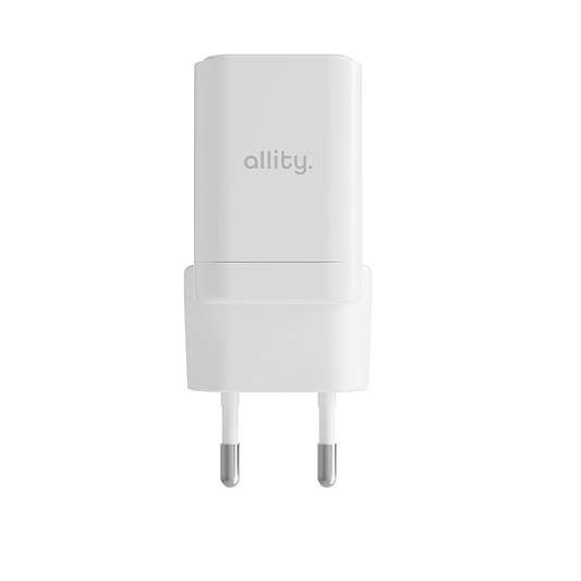 Punjač mreže Allity. ATC-01-30WAC Mini, 30W, 3A, 1 x USB-A - 1 x USB-C, Bijeli