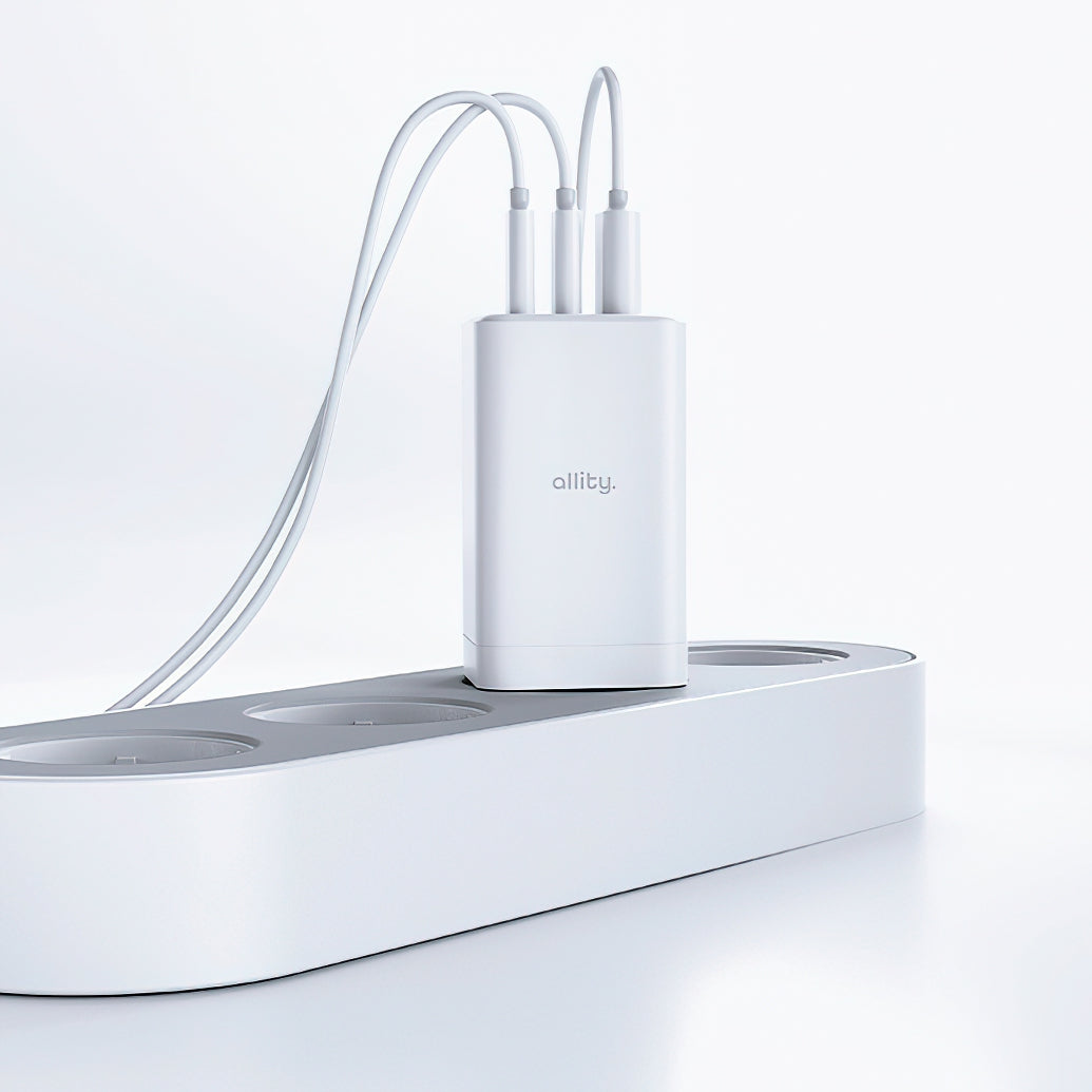 Punjač mreže Allity. ATC-01-65WACC Fast, 65W, 3.25A, 1 x USB-A - 2 x USB-C, Bijela