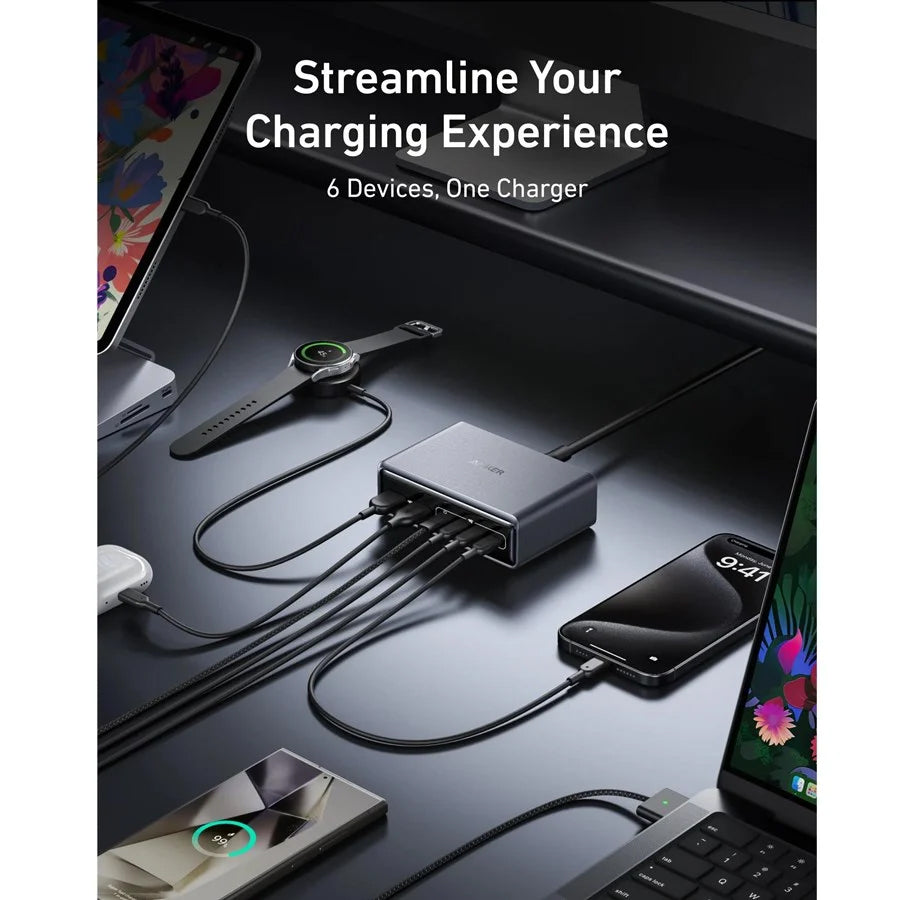 Punjač Stanica Anker Prime, 200W, 3A, 2 x USB-A - 4 x USB-C, Crni A2683341