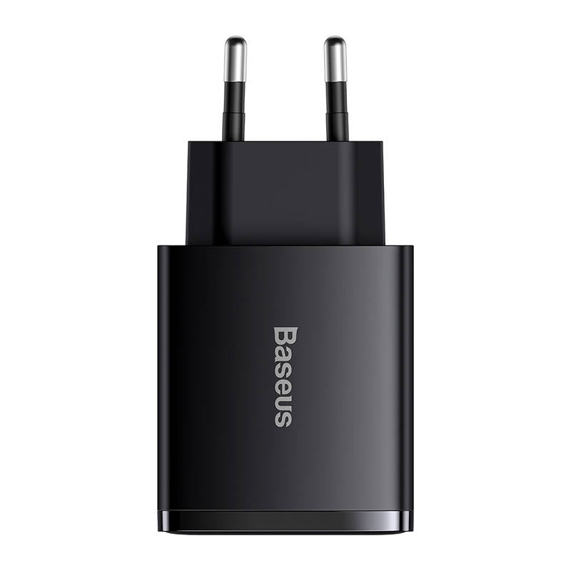 Punjač za mrežu Baseus Compact, 30W, 3A, 1 x USB-C - 2 x USB-A, Crni CCXJ-E01