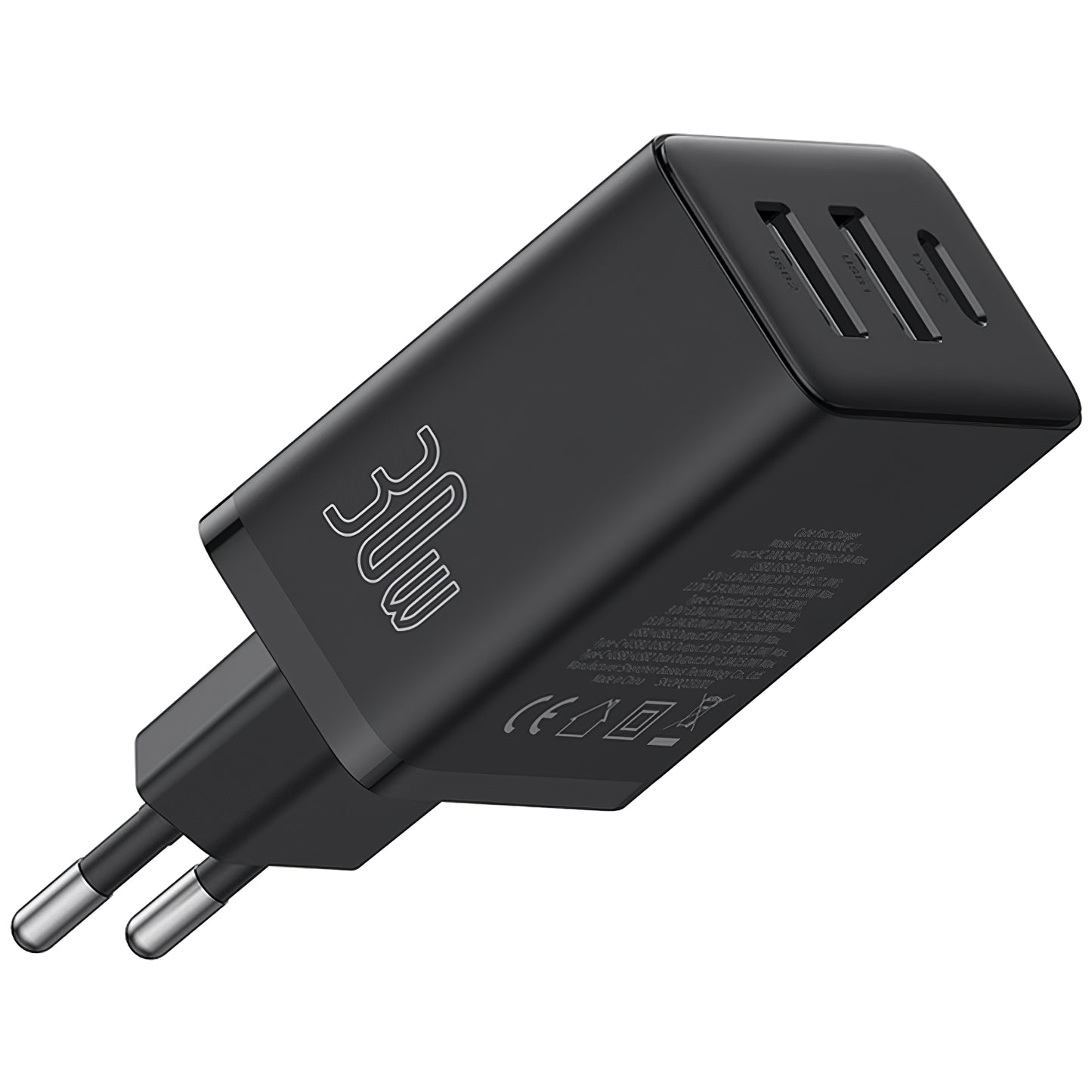 Punjač Baseus Cube, 30W, 3A, 1 x USB-C - 2 x USB-A, Crni P10111402113-00